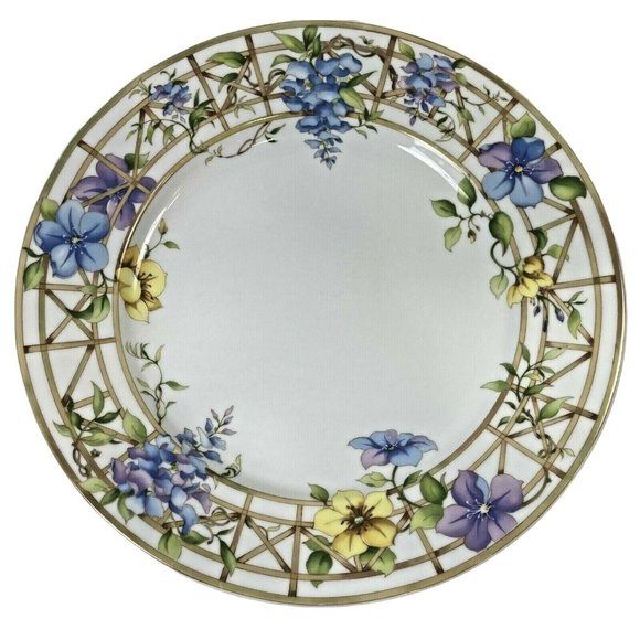 Christopher Stuart FRENCH TRELLIS White Floral Chop Plate Round Platter Dish 12" - Picture 1 of 6